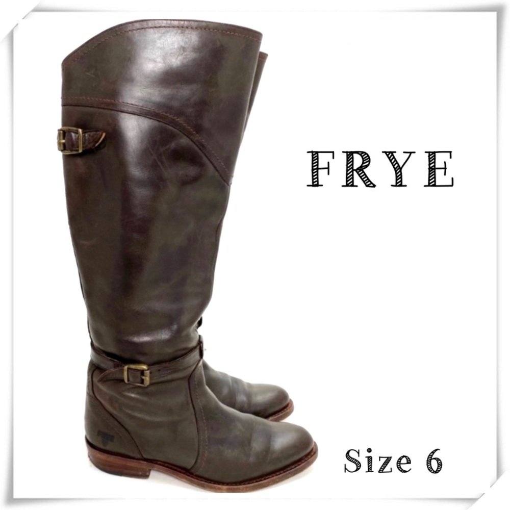 Frye 77561 Belted Dorado Riding Leather Knee High Boot in Brown